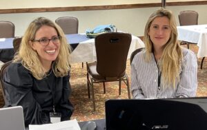 PRS Young Investigator Grant Writing Workshop: Faculty Andrea_Edlow, MD (left) advises Florencia Anunziata, PhD on her grant application.