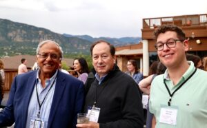 Three participants gather at opening reception in Colorado Springs, CO for annual perinatal research meeting.