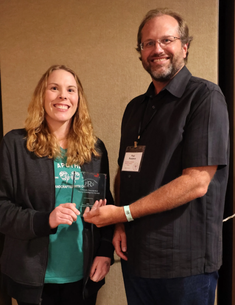 2025 Cassady Award Recipient Rachel Leon, MD, PhD, with 2025 PRS President Paul Rozance, MD