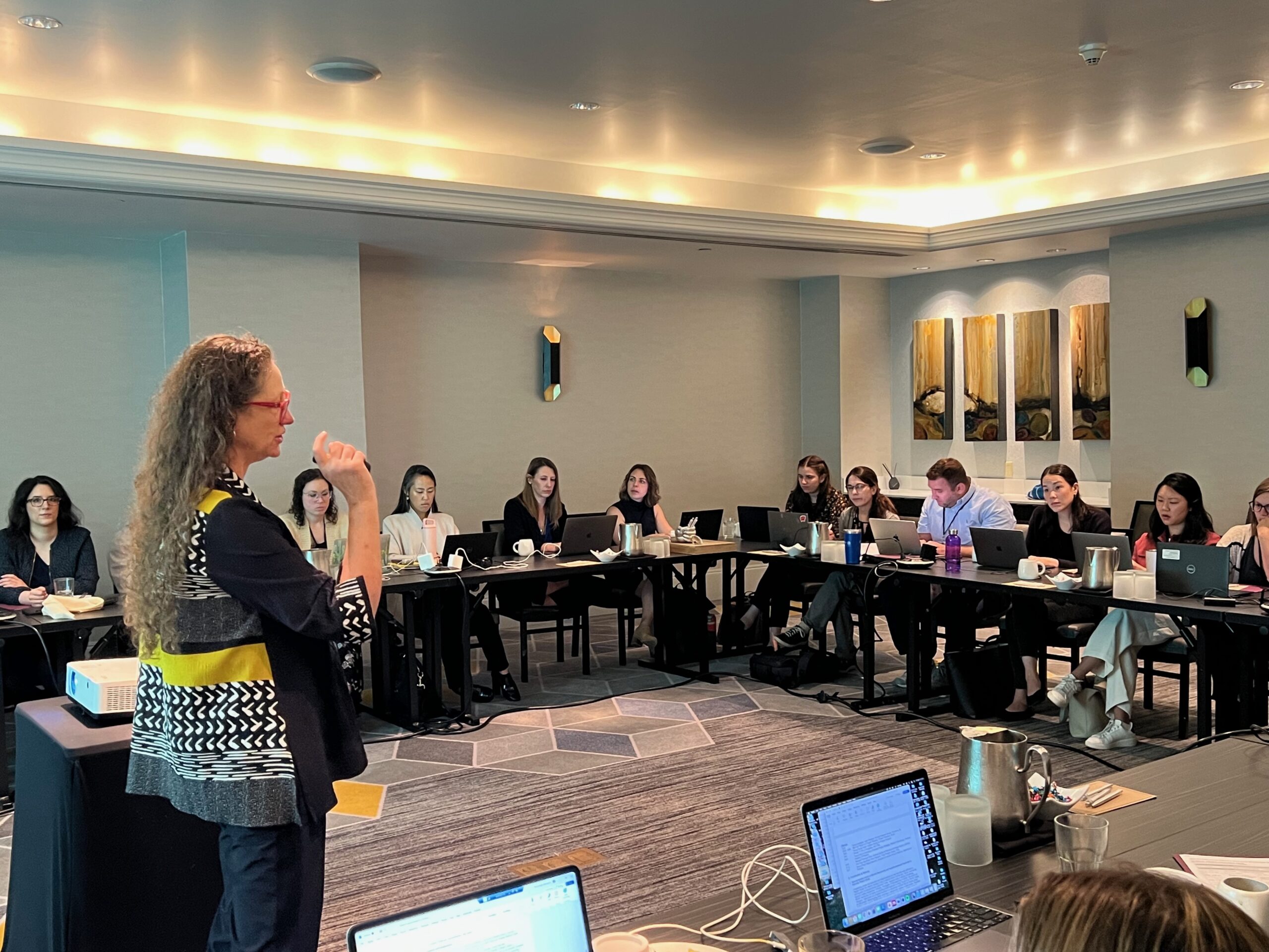 PRS member speaking to young investigators at the grant writing workshop